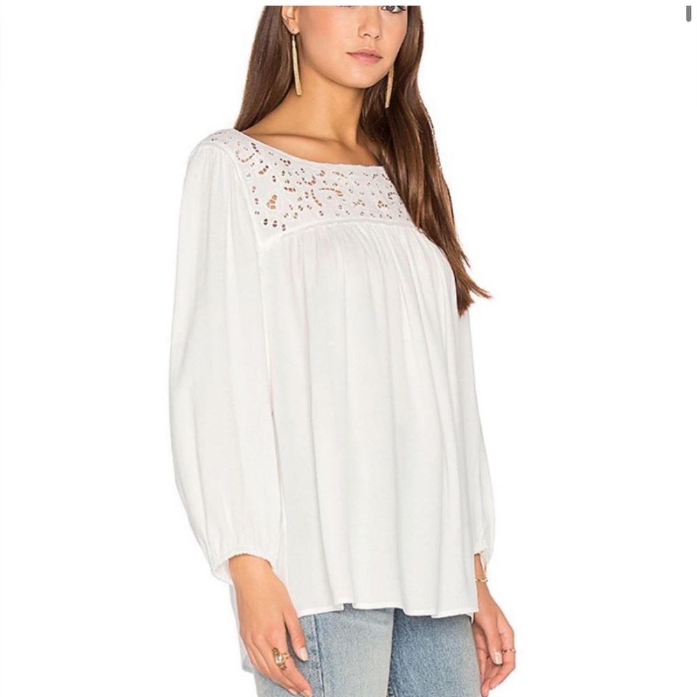 Joie Sagrada Blouse in Porcelain Sz M